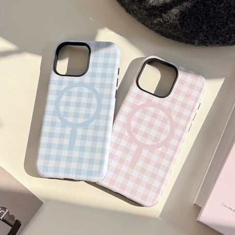 【お取り寄せ商品】iPhoneケース スマホケース iPhone16 iPhone15 iPhone14 かわいい チェック magsafe対応 L9452