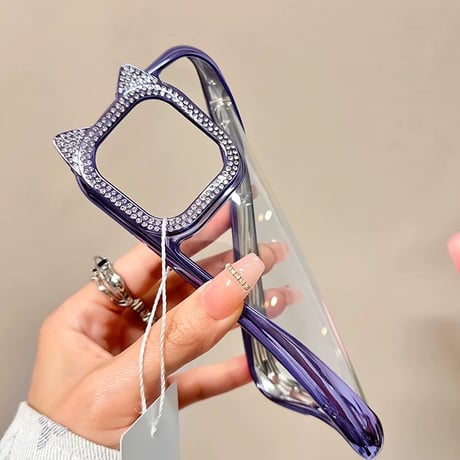 【お取り寄せ商品】iPhoneケース スマホケース iPhone15 iPhone14 猫耳 カメラ フレーム L8921