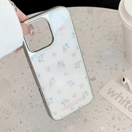 【お取り寄せ商品】iPhoneケース スマホケース iPhone16 iPhone15 iPhone14 可愛い シンプル ホワイト 花柄 MagSafe L9542