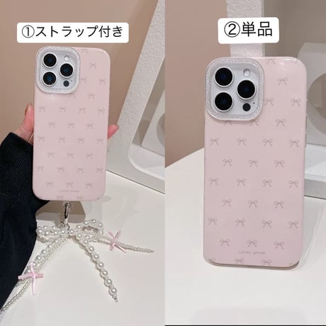 【お取り寄せ商品】iPhoneケース スマホケース iPhone16 iPhone15 iPhone14 かわいい ピンク 女子 おしゃれ リボン チャーム付き L9559