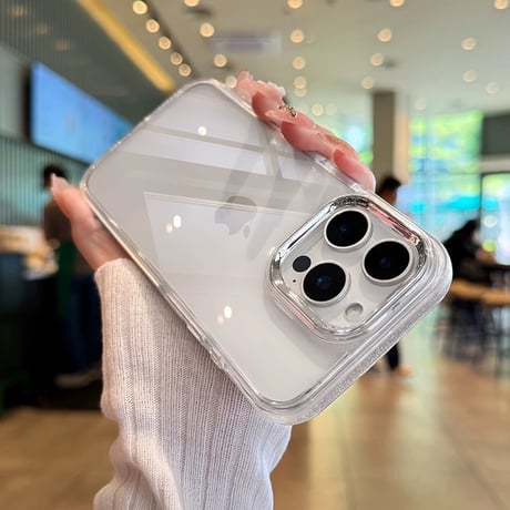 【お取り寄せ商品】iPhoneケース スマホケース iPhone16 iPhone15 iPhone14 クリアケース メタルフレーム サイド ラメ L9844