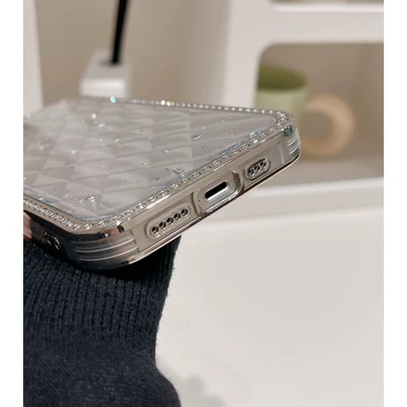 【お取り寄せ商品】iPhoneケース スマホケース iPhone15 iPhone14 きれいめ 光沢 キラキラ ダイヤ柄 L9001
