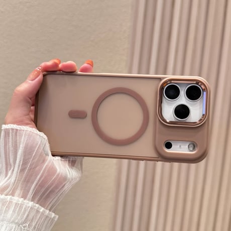 【お取り寄せ商品】iPhoneケース スマホケース iPhone17 iPhone16 iPhone15  magsafe シンプル メタリック ハーフクリア M7081