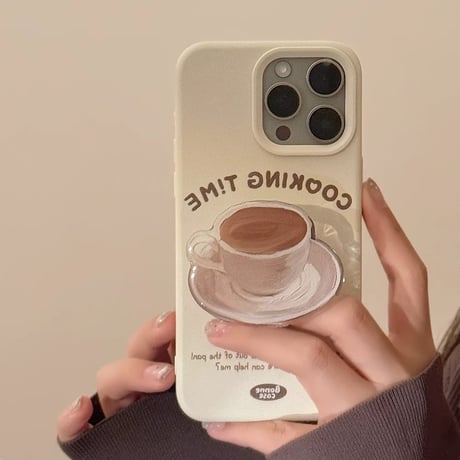 【お取り寄せ商品】iPhoneケース スマホケース iPhone16 iPhone15 iPhone14 かわいい ホットケーキ コーヒー ハンドグリップ L9111