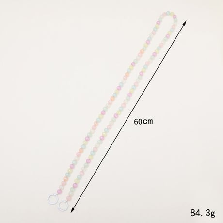【お取り寄せ商品】iPhone ビーズストラップ ショルダーストラップ スマホストラップ iPhoneアクセサリー キャンディカラー パステル クマ かわいい L7087