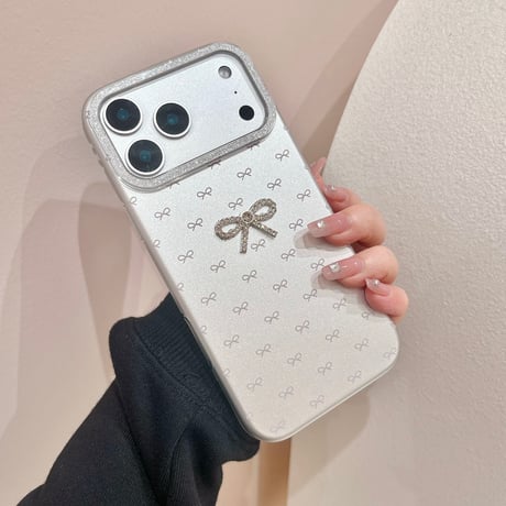 【お取り寄せ商品】iPhoneケース スマホケース iPhone17 iPhone16 iPhone15 リボン ホワイト 韓国 可愛い L9208