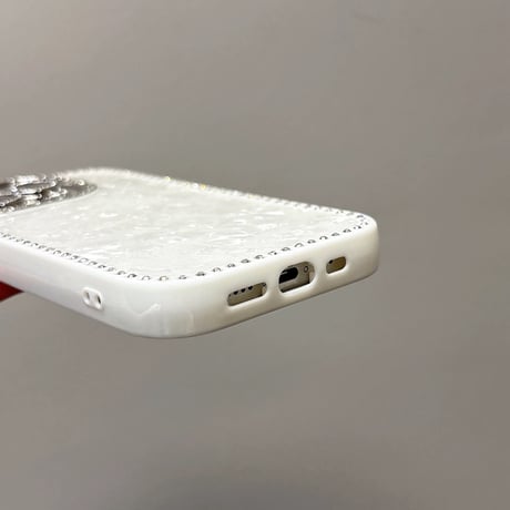 【お取り寄せ商品】iPhoneケース スマホケース iPhone16 iPhone15 iPhone14 おしゃれ 韓国 シェル風 サイドストーン L9855