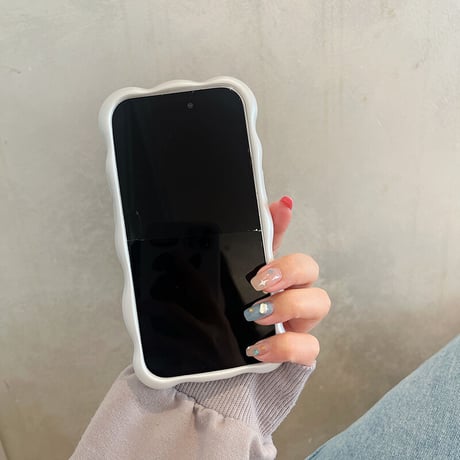 【お取り寄せ商品】iPhoneケース iPhone17 iPhone16 iPhone15 ウェーブ ぽこぽこ 立体 波 パール感 光沢 シンプル 個性的 L6963