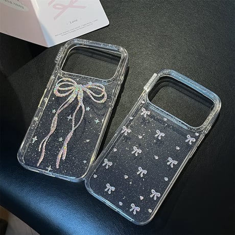 【お取り寄せ商品】iPhoneケース スマホケース iPhone17 iPhone16 iPhone15 iPhone14 リボン ラメ 韓国 可愛い M7164