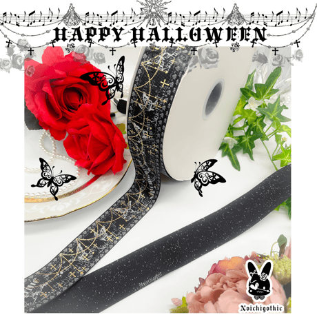 HL-4 HALLOWEENゴシックリボンセット　各4m