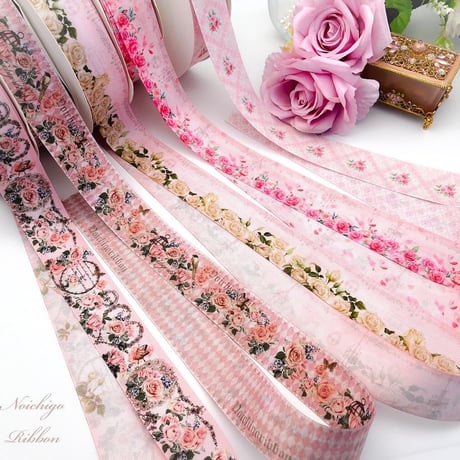 AP-2 Pink antique rose ribbon 2mセット