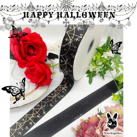 HL-4 HALLOWEENゴシックリボンセット　各4m