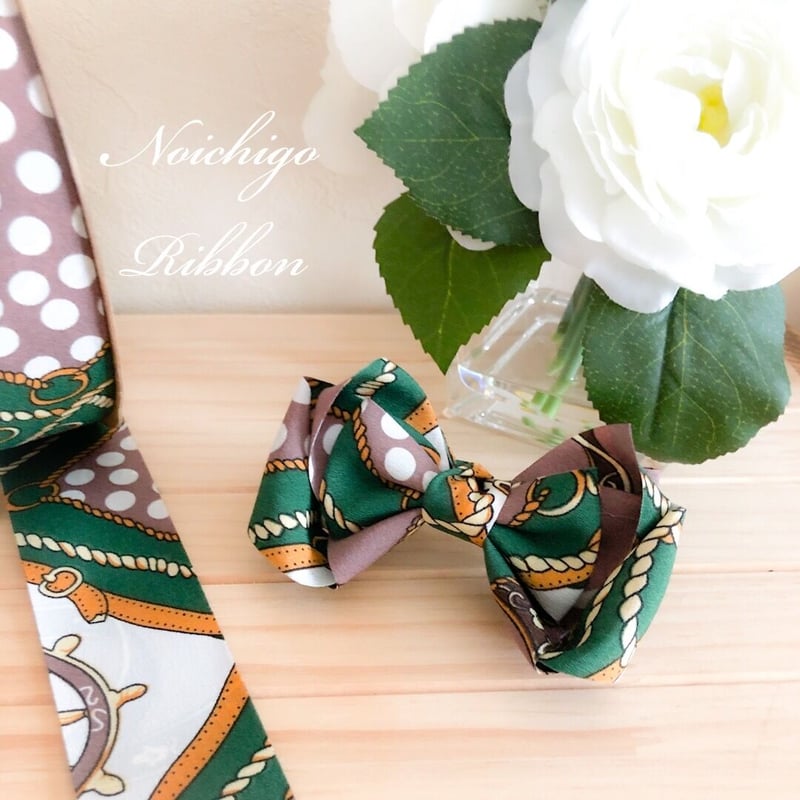 スカーフ柄40mmリボン 2種類 各2m | のいちごリボン 