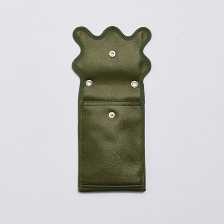 wave leather iphone folder （leather）【 olive 】