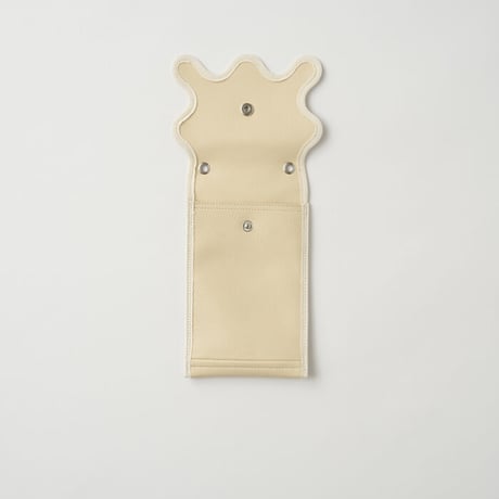 wave leather iphone folder （leather）【 ecru beige 】