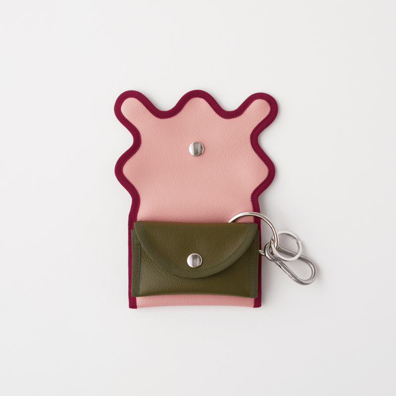 norienomoto wave purse / rosepink×olivefakeleathe - コインケース ...