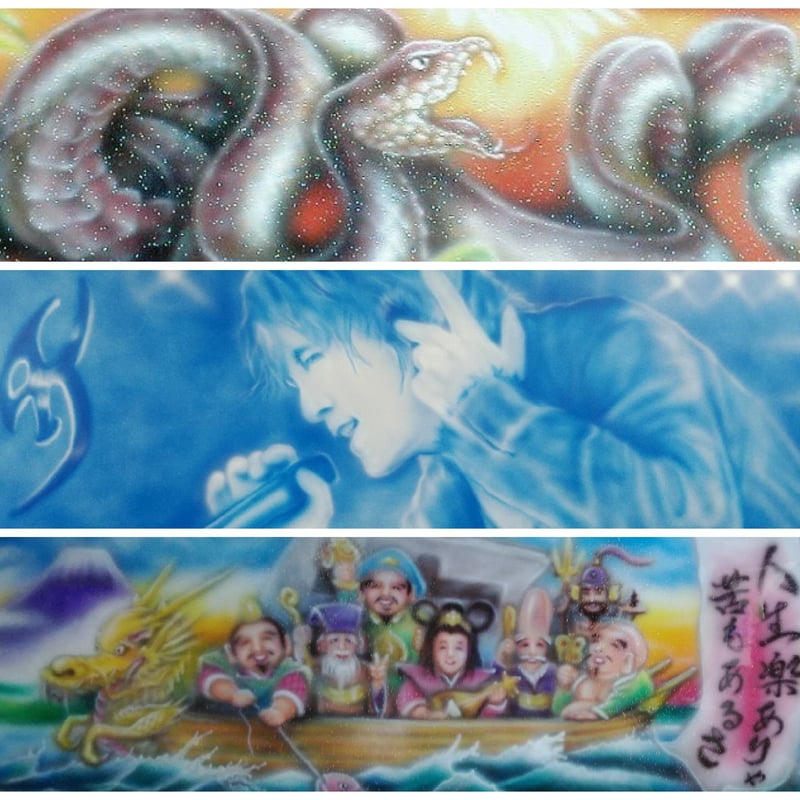 絵画『トロピカルな窓』(窓の額)ヘイ平山画 リア窓☆受注制作 全国送料無料 | エアブラシ平山