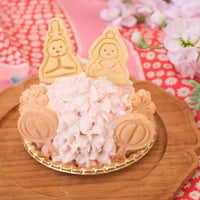 ひな祭りケーキとクッキー缶のセット