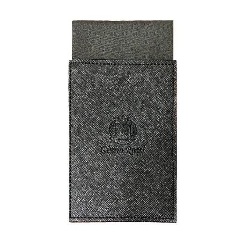 GiurioRossi®台紙付きブランドポケットチーフ チャコールグレー