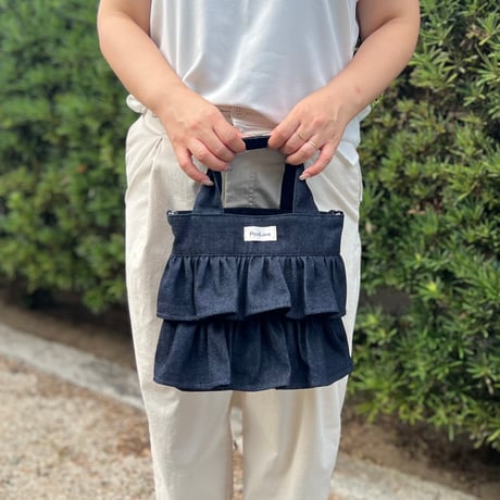 デニムフリルバッグ