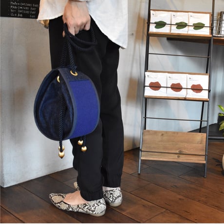 デニムバッグmadoca blacknavy