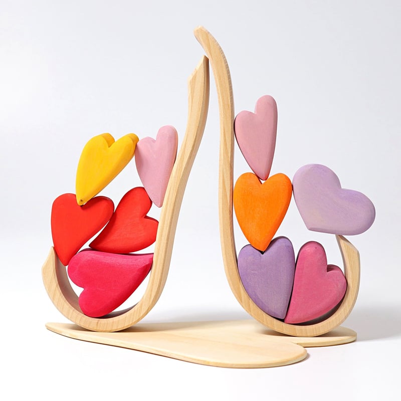 グリムス　ハートの積み木 GRIMM'S / グリムス社 ハートの積木・レッド | Toy-Toy ONLINESHOP