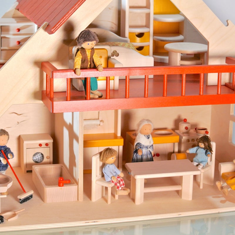 RUELKE/リュルケ社 バルコニー付きの家 赤 | Toy-Toy ONLINESHOP RUELKE/リュルケ社 バルコニー付きの家 赤 | Toy-Toy ONLINESHOP