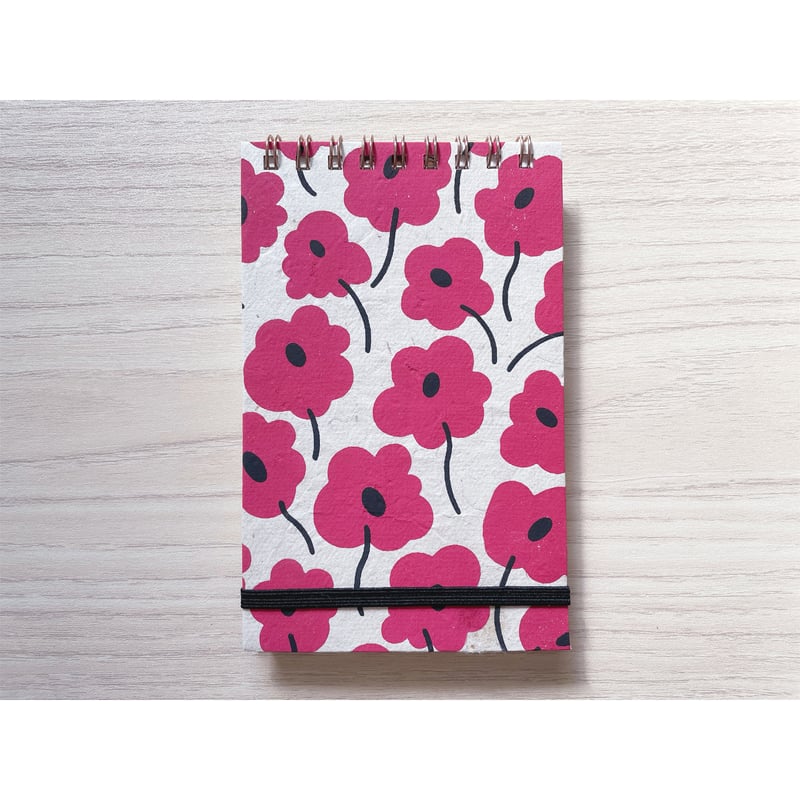 縦型メモ帳/赤いお花【E】 | ホシイロ雑貨店