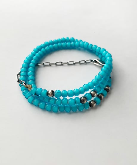 Glass Beads Necklace by OK123! blue