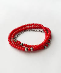 Glass Beads Necklace by OK123! red
