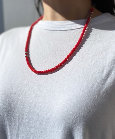 Glass Beads Necklace by OK123! blue