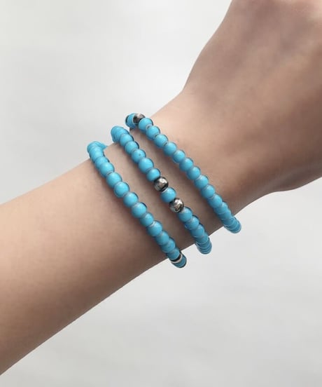 Glass Beads Necklace by OK123! blue