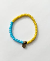 Glass Beads Bracelet by OK123! blue/yellow