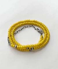 Glass Beads Necklace by OK123! yellow