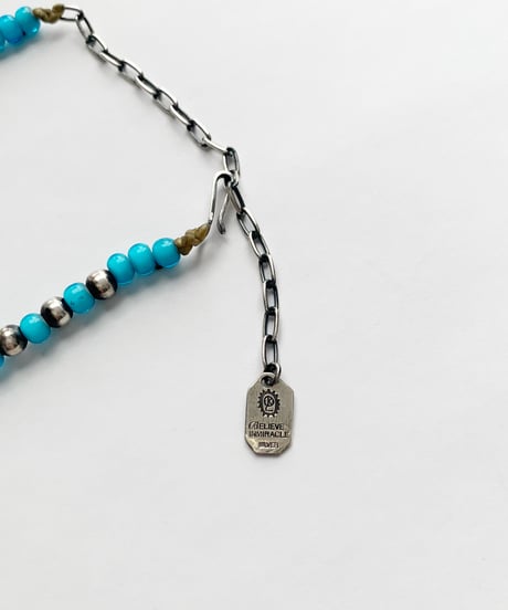Glass Beads Necklace by OK123! blue