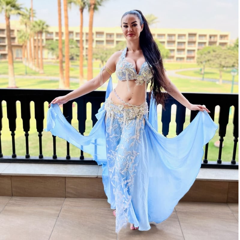 ベリーダンス衣装【Water Blue】 | Le NouR(リヌール)Bellydance