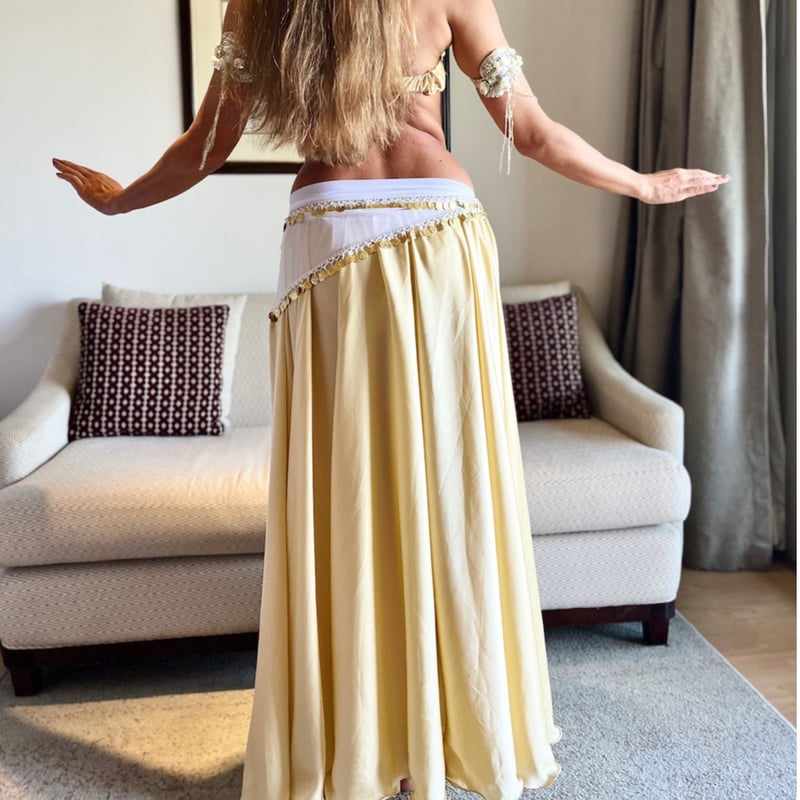 ベリーダンスヒップスカーフ【Goddess White Gold】 | Le NouR（リヌー