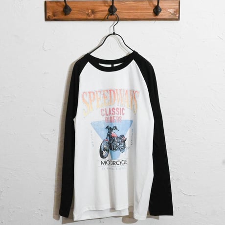 16/天竺ラグラン プリントTシャツ （SPEEDWAYS）