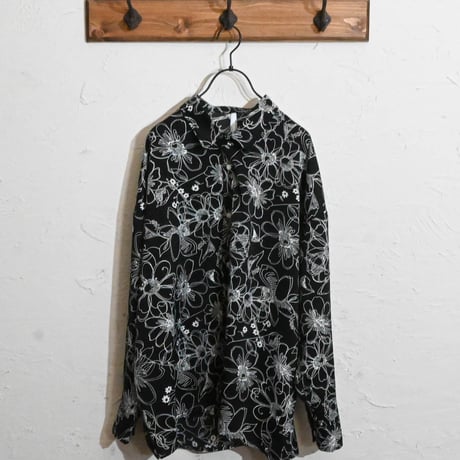 総柄ドロップショルダー LSシャツ