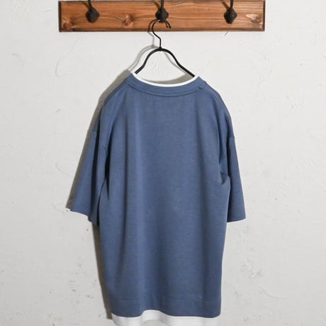 ダンボールニット フェイクレイヤードクルーTシャツ