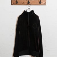 ベロア袖ライン クレリックハーフジップPO
