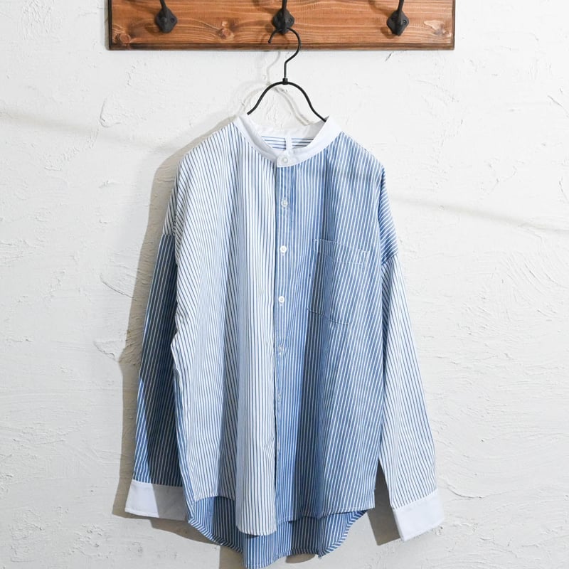 【STUDIOUS】ストライプクレリックバンドカラーシャツ STUDIOUS（ステュディオス）の「【STUDIOUS】ストライプ