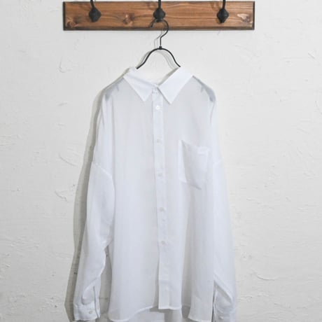 シアー ドロップショルダー LSシャツ