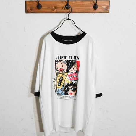 16/TC 天竺リンガープリントTシャツ(LUCK OUT、TIME FLIES)