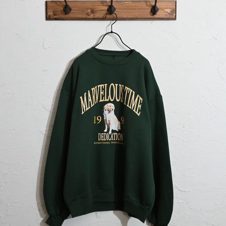 裏起毛プリントクルーネックスウェット(DOG)