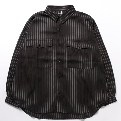 ストライプ バルーンスリープ CPOシャツ