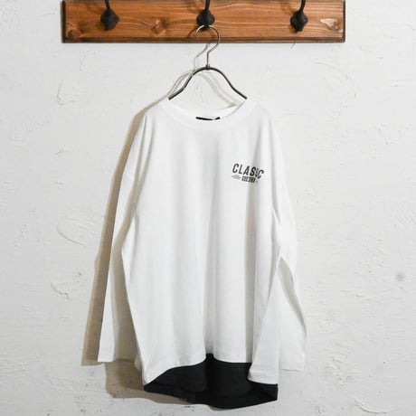 9分袖フェイクレイヤード BIGロングTシャツ