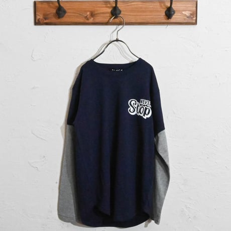 ちょいBIGフェイクレイヤード ロングTシャツ