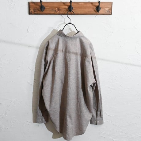 綿麻ストレッチ ドロップショルダーシャツ