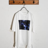 ダンボールニット ハンドステッチルーズクルー プリントTシャツ